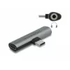 Adaptador de cable DeLOCK 64186 USB Type-C a USB Type-C + 3,5 mm gris