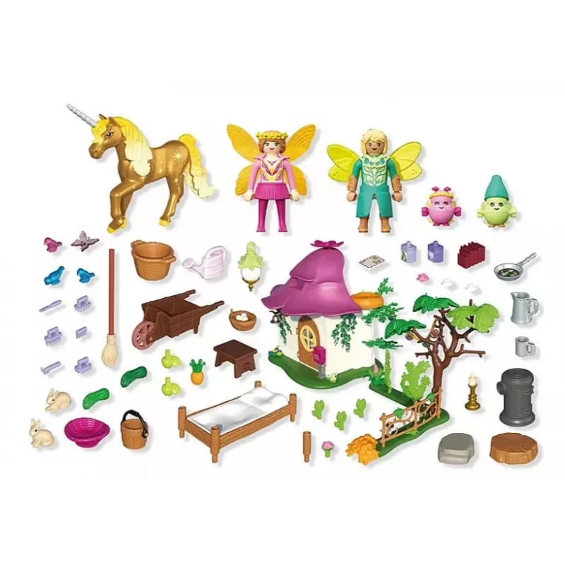Set de figuras Princess Magic 71838 Casa de hadas acogedora y unicornio dorado
