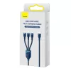Cable USB 3 en 1 Baseus Flash Series 2, USB-C + Micro-USB + Lightning, 100 W, 1,5 m (azul)