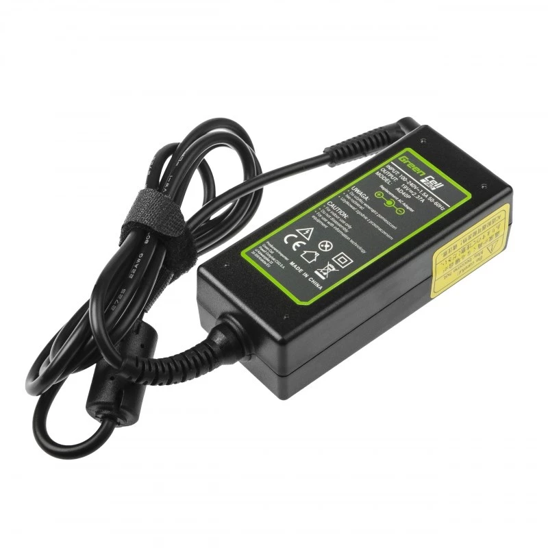 Adaptador de corriente Green Cell AD40P 45W para portátiles, 19V 2,37A, de CA a CC, entrada 100–240V, negro