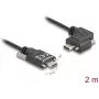 Cable DeLOCK USB 2.0 USB Type-C macho a USB Type-C macho en ángulo izquierda/derecha PD 3.0 60W 2 m