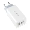 SAVIO LA-07 Fuente de alimentación GaN 65W, USB, QC4.0+, PD 3.0, Blanca
