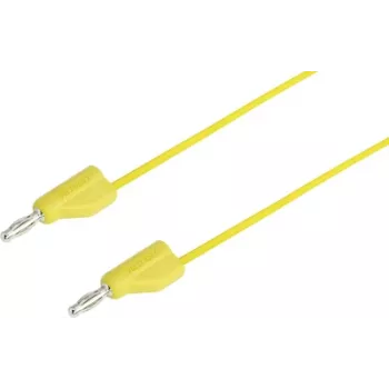 Cable de prueba VOLTCRAFT [conector macho 4 mm - conector macho 4 mm] 0,25 m amarillo MSB-300 (MSB-300-0.25-GB)