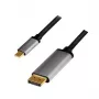 LogiLink CUA0100 Adaptador de cable DisplayPort USB 3.2 Gen1 Type-C 1,8m Negro Gris
