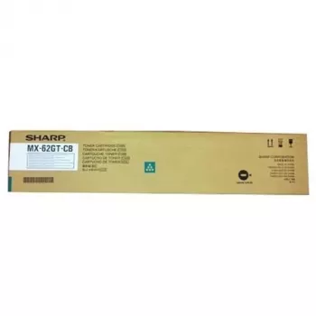 Cartucho de tóner Sharp MX62GTCB 1 ud. original cian