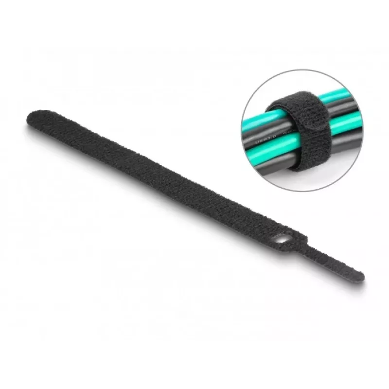 Bridas de cable de velcro DeLOCK 19010 150x12mm negro 10 uds.