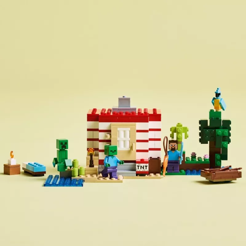 LEGO Minecraft set 21275 casa selvática TNT juguete de construcción, 287 piezas, 2 minifiguras, a partir de 8 años