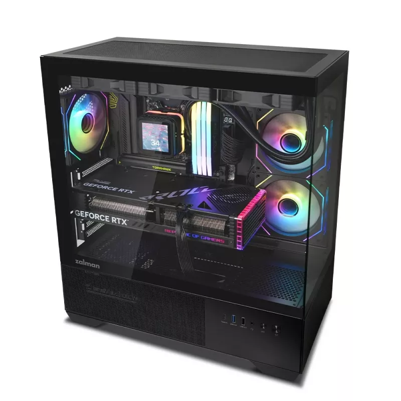 Caja de PC CHRONIX V2 Mid Tower ventiladores ARGB x3 negra