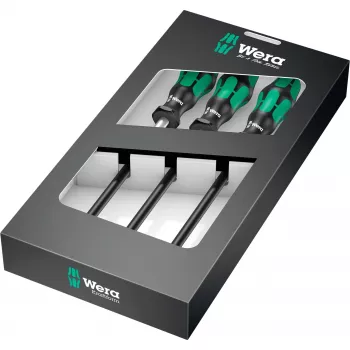 391/3 Set de destornilladores para abrazaderas de manguera negro/verde, 3 piezas, con vástago flexible