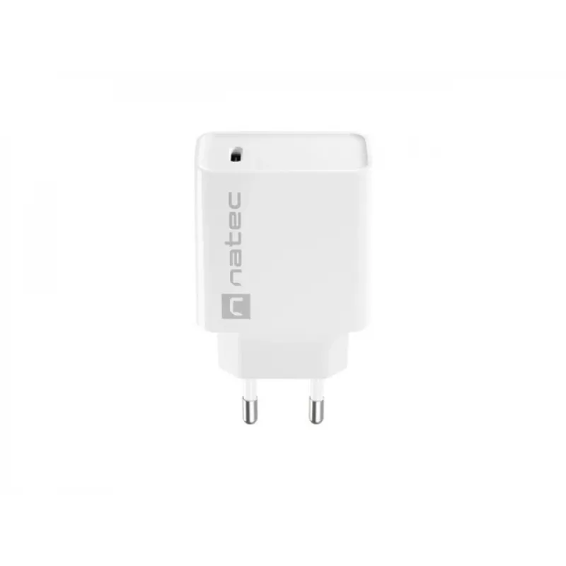Cargador rápido USB-C para interiores NATEC RIBERA 12V 20W Quick Charge 3.0 blanco
