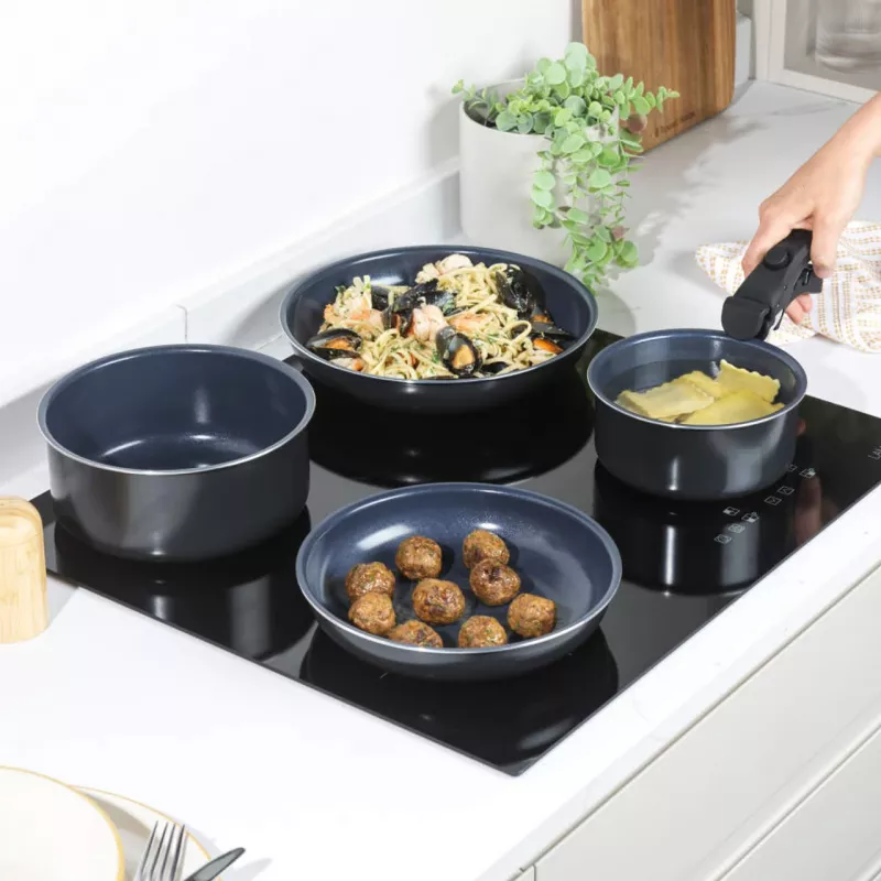 Set de ollas Russell Hobbs RH03319EU7, 5 piezas, sartenes antiadherentes, aptas para lavavajillas