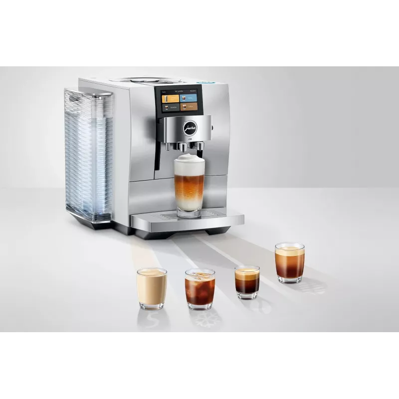 Cafetera superautomática JURA Z10 (EB) — depósito de agua de 2,4 L, molinillo integrado, 1450 W, aluminio/blanco