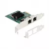 Tarjeta DeLOCK PCI Express x1 a 2 x RJ45 Gigabit LAN BCM Gris