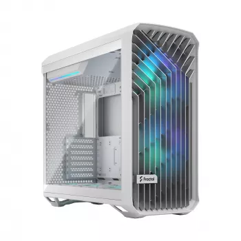 Caja PC Fractal Design Torrent White – compatible con ATX, EATX, microATX, ITX; 2 ventiladores frontales de 180 mm; bahías de 2,5