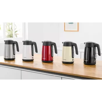 Hervidor eléctrico Bosch TWK7L464 – capacidad 1,7 L, 2400 W, rojo, carcasa de plástico