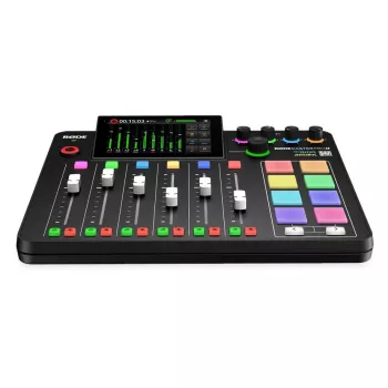 Controlador de estudio RØDE Caster Pro II Negro — 4 combo XLR/TRS, 4 salidas de auriculares, 8 pads, pantalla táctil, Wi‑Fi, Bluetooth, USB‑C