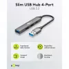 Hub USB Goobay Slim de 4 puertos, USB-A a USB-C™/USB-A, USB 3.2 (74458)