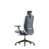 Silla de oficina ergonómica Up Up Athene negra, gris + tejido azul