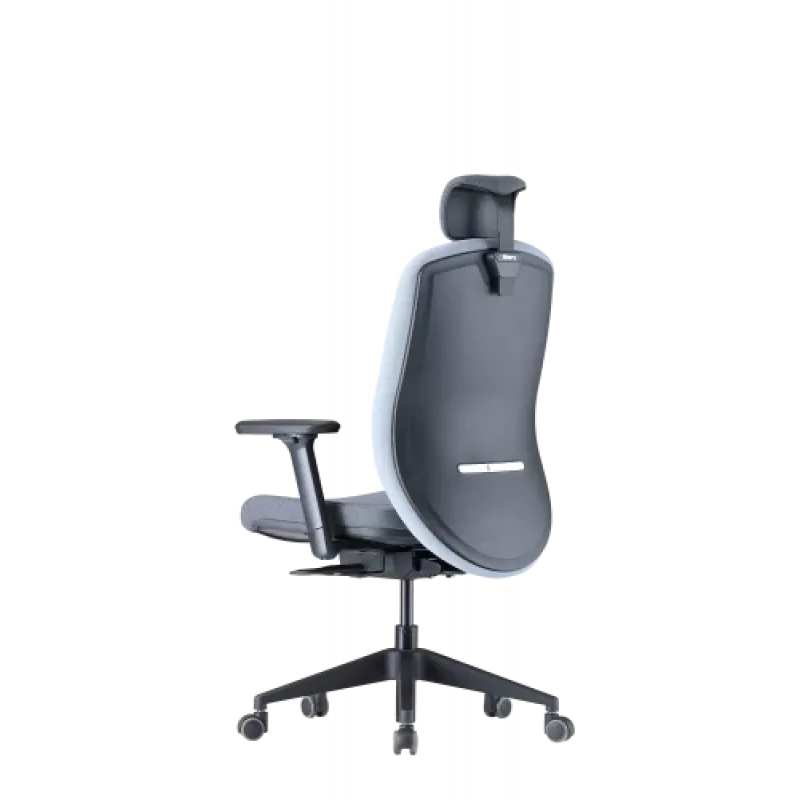 Silla de oficina ergonómica Up Up Athene negra, gris + tejido azul