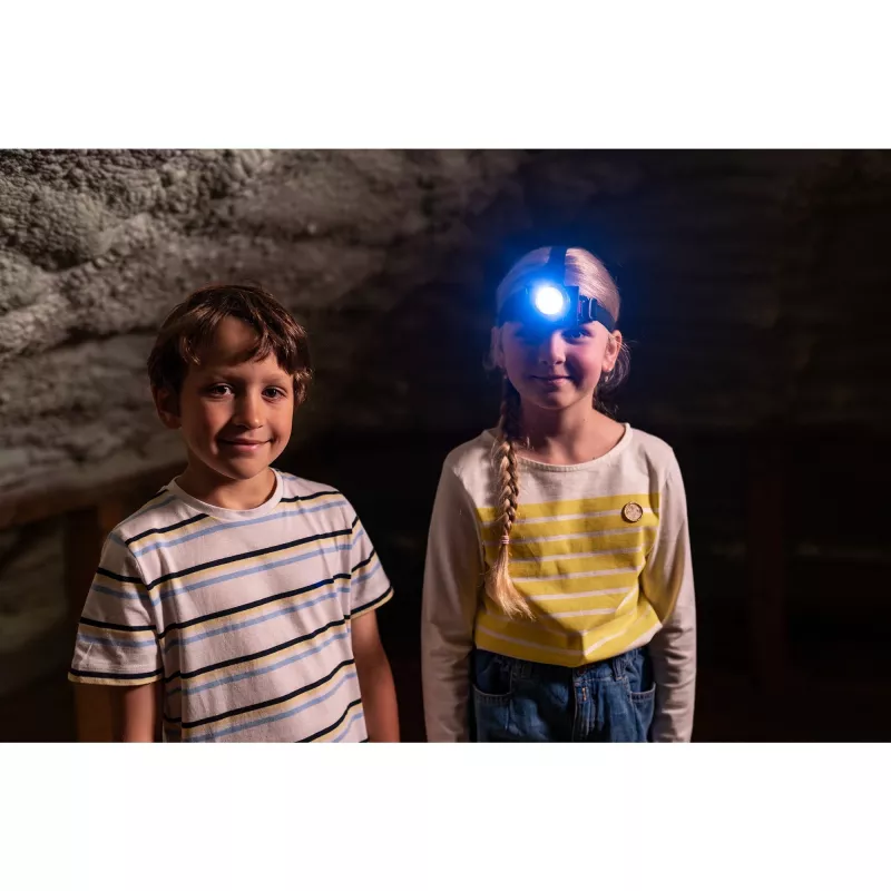Theo Klein linterna frontal infantil Bosch con función de luz real, banda ajustable