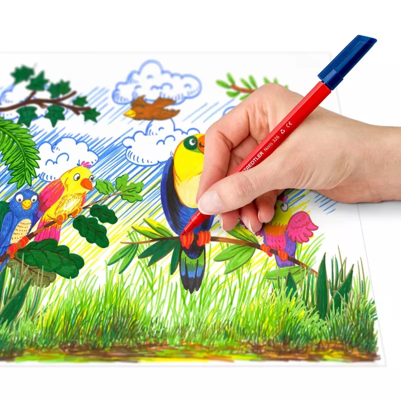 Rotuladores de punta fina Staedtler 326 C10 E1, punta ultrafina de 1 mm, colores surtidos, pack de 10