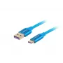 Cable USB 2.0 LANBERG CA-USBO-21CU-0010-BL — USB A a USB C, 1 m, azul