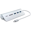 Satechi Type-C Hub USB y lector de tarjetas de aluminio, plata, ST-TCHCRS