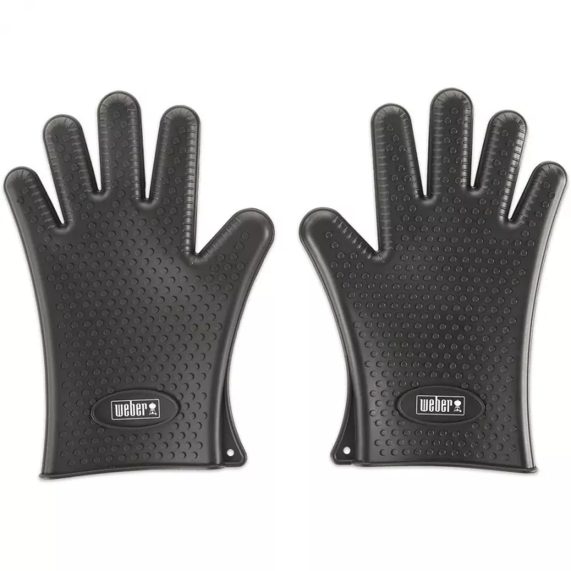 Weber 7017 Guantes de silicona para barbacoa negros