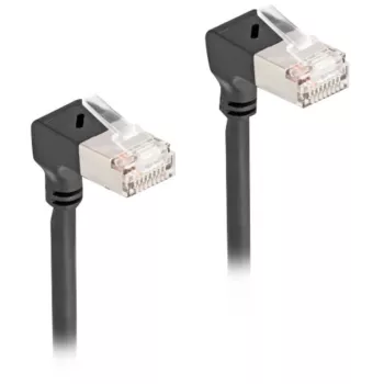 Cable de red DeLOCK RJ45 Cat.6A S/FTP fino 90° hacia abajo 5m negro