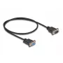 DeLOCK 87819 Cable serie RS-232, D-Sub 9 macho a hembra, 0,5 m, negro