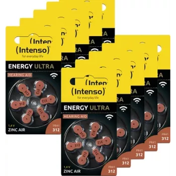 Intenso pilas para audífonos | zinc-aire A312 pack de 60 - pila (7504436MP)