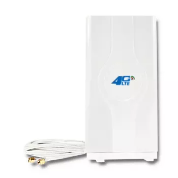 Antena omnidireccional QOLTEC 57013, 0,6–2,7 GHz, 30 dBi, polarización vertical, 50 Ω, carcasa de ABS blanca