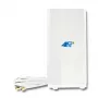 Qoltec 57013 antena omnidireccional 4G LTE de interior, 2x SMA, 0,6-2,7 GHz, 30 dBi, polarización vertical, 50 Ω, ABS blanco