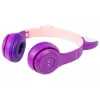 Auriculares inalámbricos Bluetooth 5.0 LED para niños orejas moradas