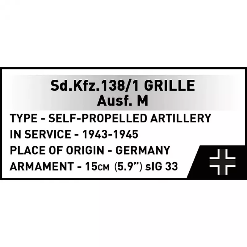 Set de construcción Cobi SD.KFZ.138/1 Grille, 720 piezas, modelo de exposición