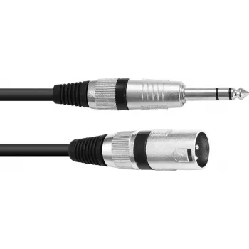 Cable adaptador Omnitronic XLR a jack de 6,3 mm 30225196 — 1x conector macho XLR a 1x jack de 6,3 mm, 2 m