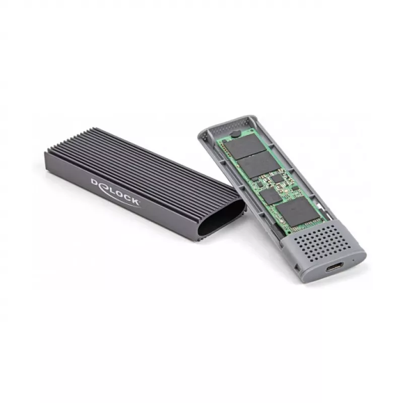 Carcasa para SSD DeLOCK externa USB Type-C combo para M.2 NVMe PCIe o SATA SSD sin herramientas