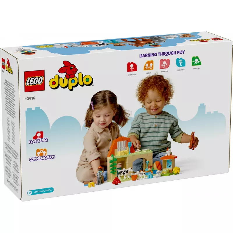 Juguete de construcción LEGO DUPLO cuidado de animales de granja set 10416 — 74 piezas, 2 minifiguras, edad 2+