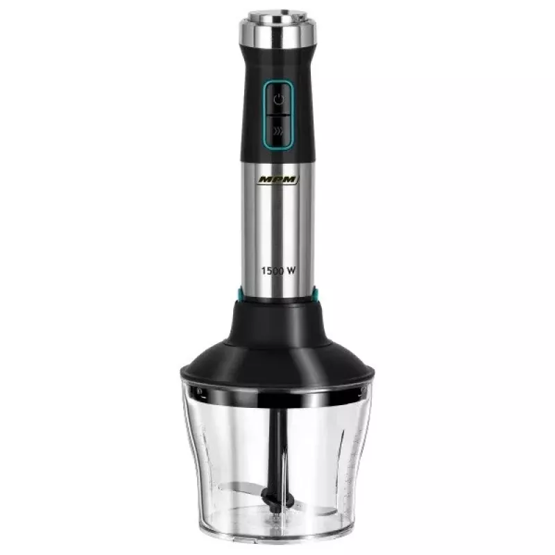 Batidora de brazo MPM MBL-42M — 1500 W, carcasa de acero inoxidable, velocidad variable, turbo, accesorios