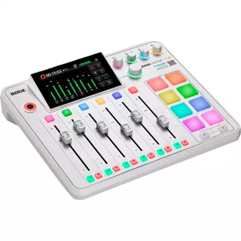 Interfaz de audio Rode RodeCaster Pro II blanco — consola de grabación USB multicanal