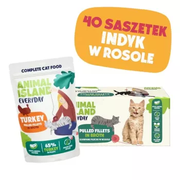 ANIMAL ISLAND pavo en caldo comida para gatos monopaquete 40x85g