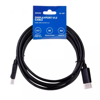 Cable DisplayPort Savio CL-137 3 m negro