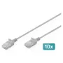 Cable de red DIGITUS CAT 6 U-UTP fino, 3 m, gris, pack de 10