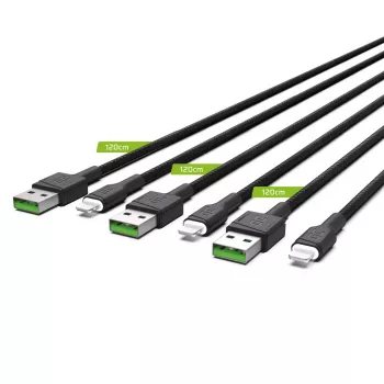 Cable Lightning Green Cell KABGCSET05 1,2 m negro