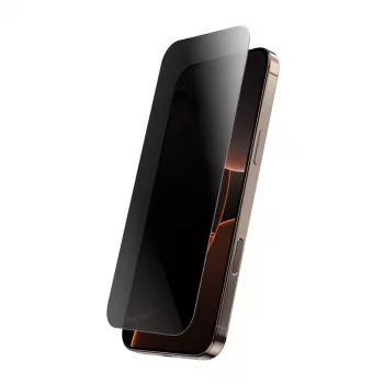 Cristal templado con privacidad Crong para iPhone 16 Pro Max — antirreflejos, resistente a arañazos