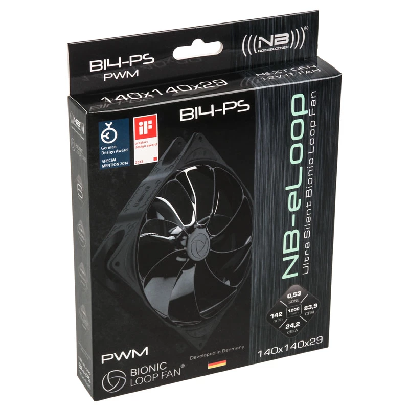 NOISEBLOCKER B14-PS-BL Ventilador de caja 140 mm