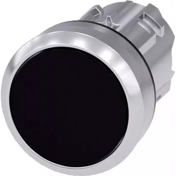 Siemens Pulsador aro frontal metal, alto brillo, actuador plano negro SIRIUS ACT 3SU1050-0AB10-0AA0 1 ud. (3SU1050-0AB10-0AA0)