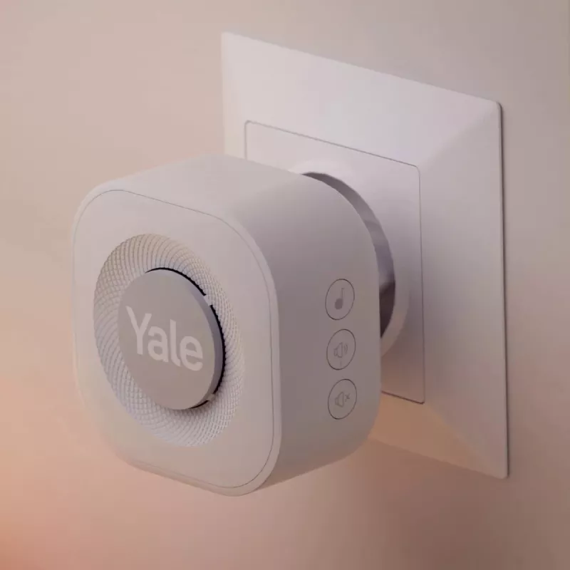 Timbre gong Yale gris, blanco