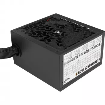 Fuente de alimentación AEROCOOL AERO BRONZE 650W APFC (V.2 2025) — fuente de alimentación ATX 650W con PFC activo