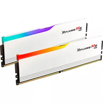 DIMM 64 GB DDR5-6000 (2x 32 GB) Dual-Kit, memoria RAM blanca, F5-6000J3040G32GX2-RM5RW, Ripjaws M5 RGB, INTEL XMP